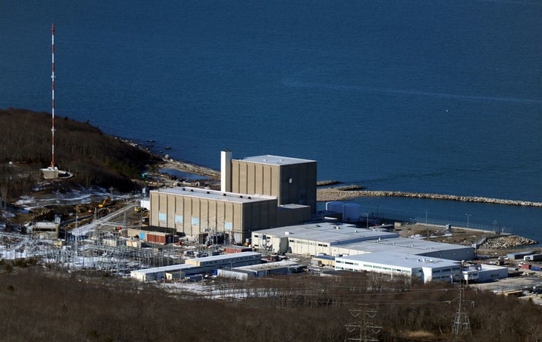 Aerial view of a nuclear power plant