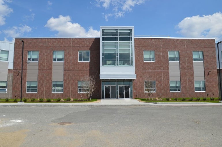 A two-story school building