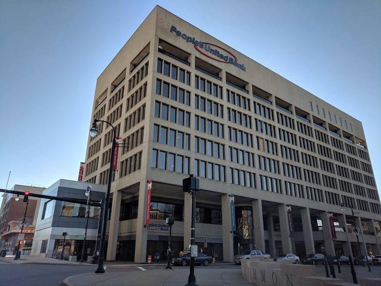A large building with columns