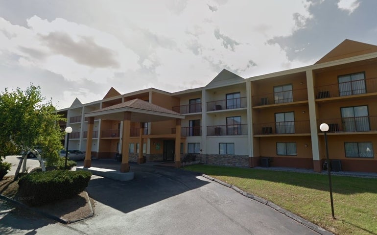 A three-story hotel