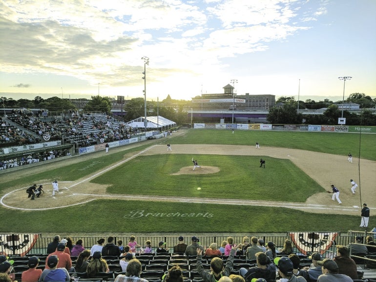 A baseball stadium