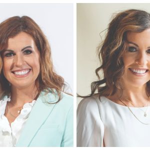 Two photos of the same woman two years apart