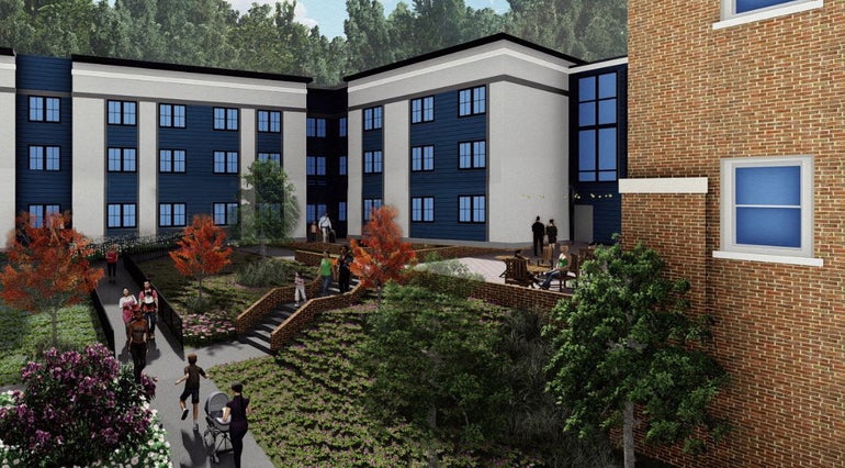 A rendering of an aparment building