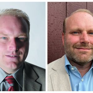 A side-by-side collage of photos of the same man, taken 18 years apart.