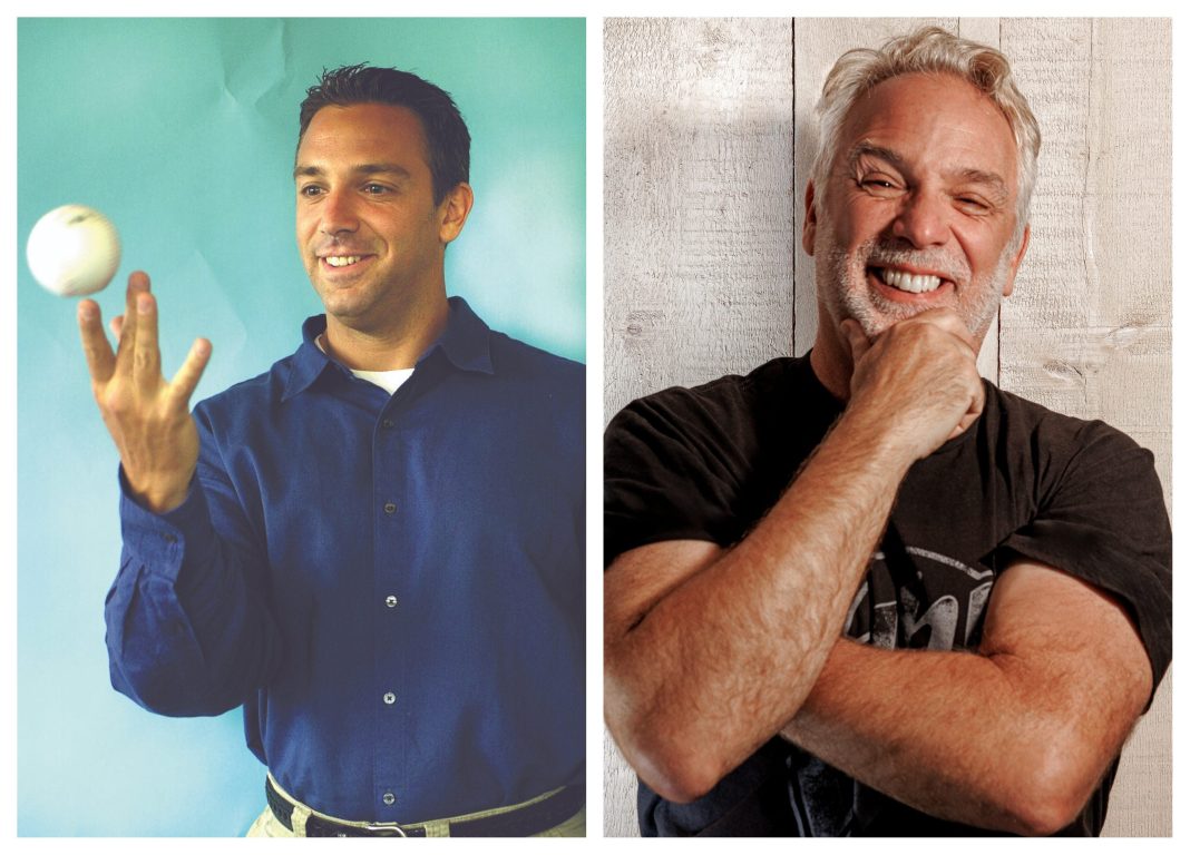 A side-by-side collage of photos of the same man, taken 22 years apart.
