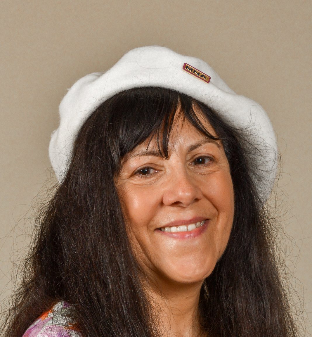 A woman in a hat