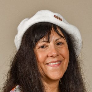 A woman in a hat
