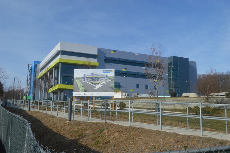 A large manufacturing building