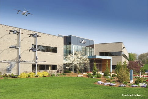 A large building with a sign reading 