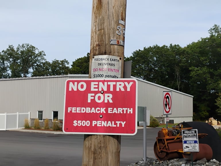 A sign saying 