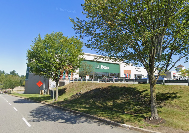 Outside of an L.L.Bean store from a nearby road