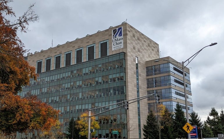 A view of UMass Chan Medical School from Plantation Street in Worcester.
