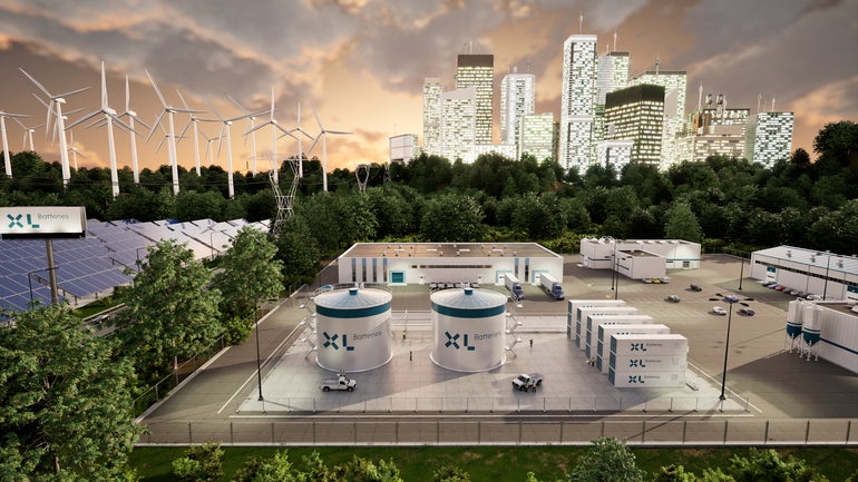 A rendering of a battery energy storage facility