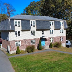 Three-story apartment building