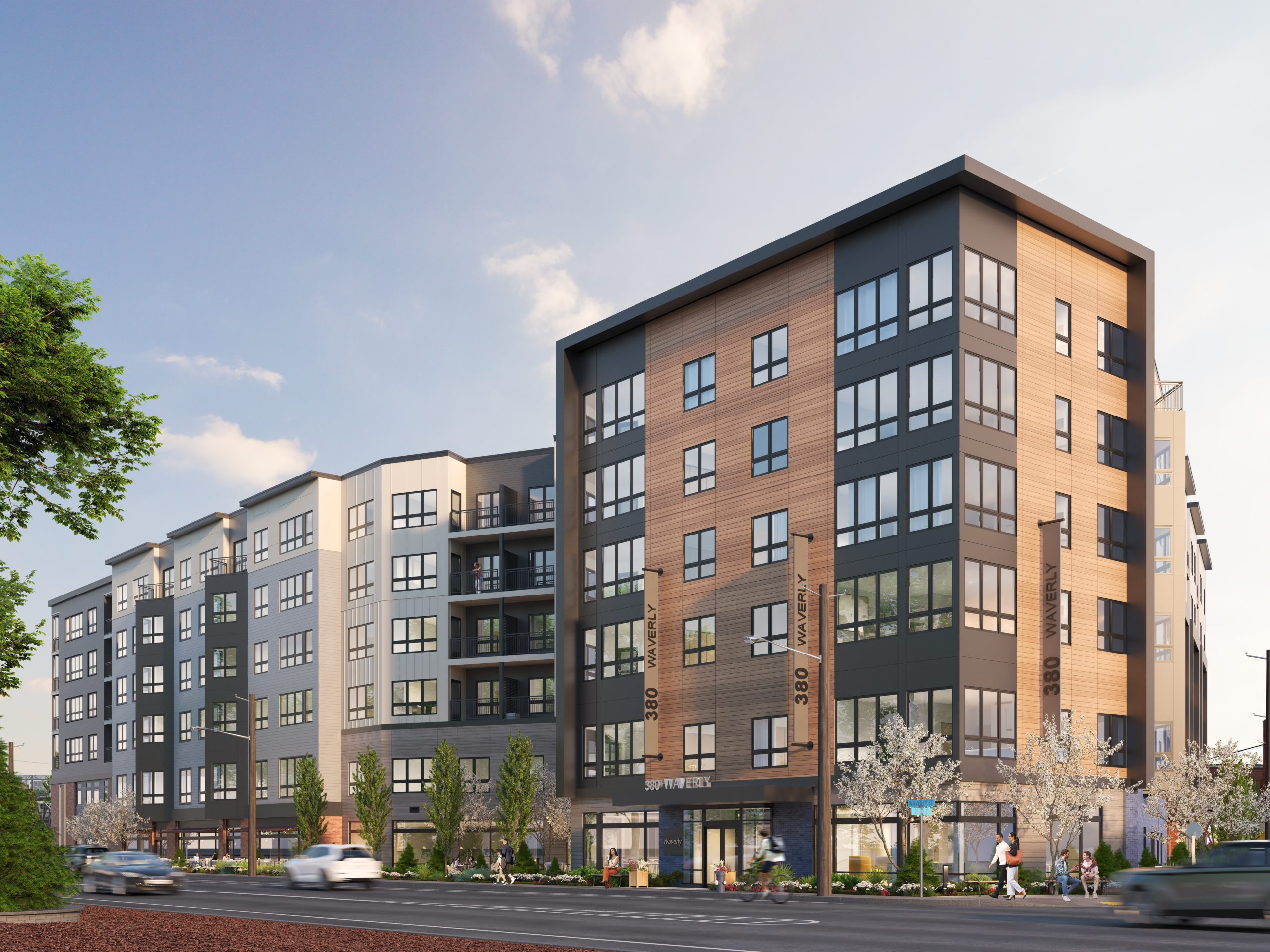 Rendering of a large apartment building