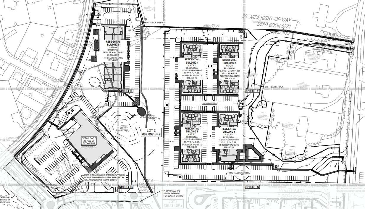 Planning documents for housing and a super market